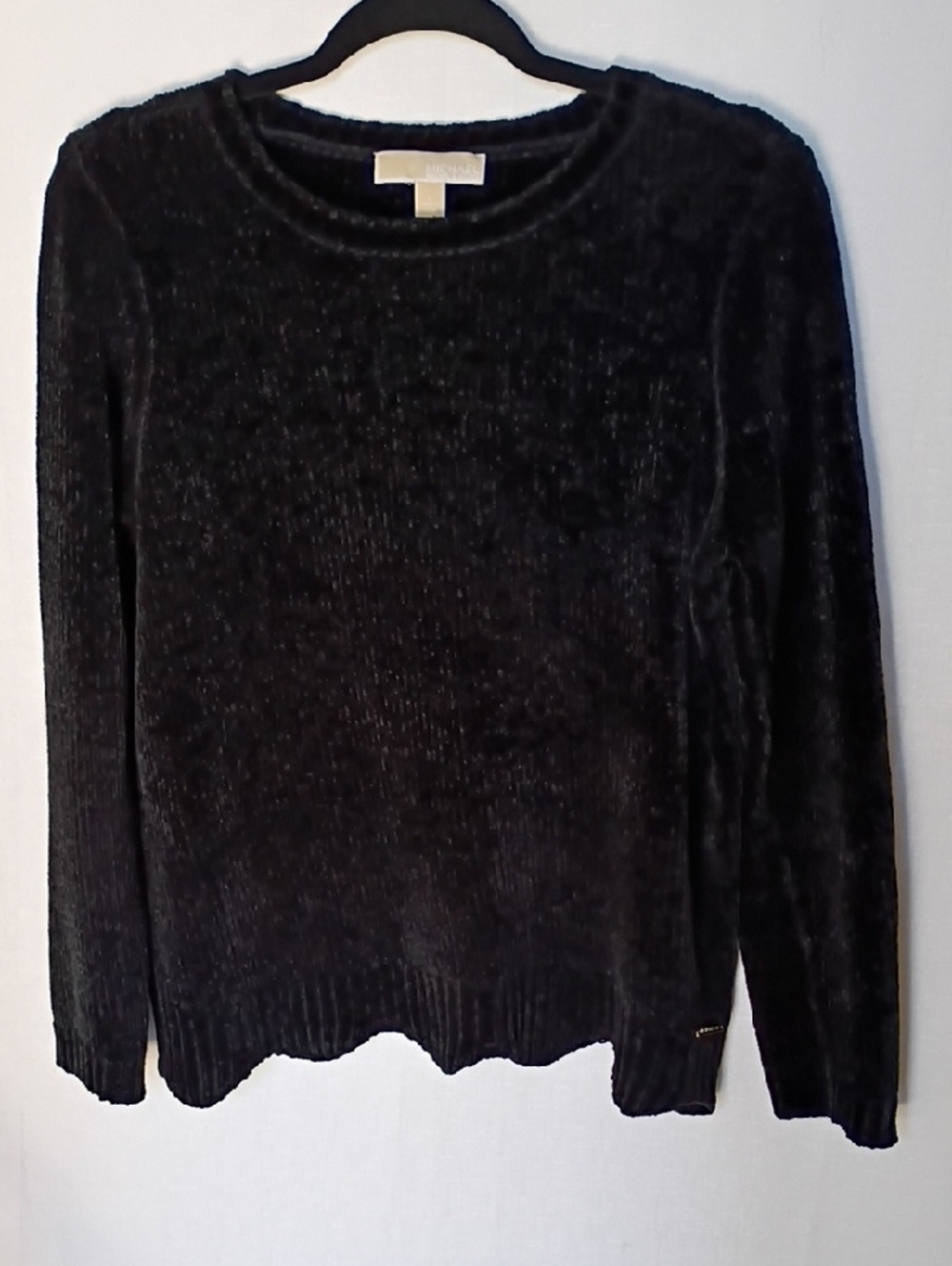 Michael Kors Women's Black Chenille Crewneck Sweater Size L